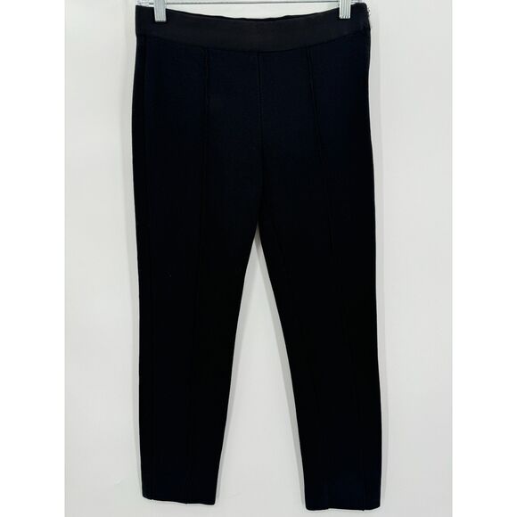 EVERLANE Black Pleated Ankle Crop Stretch Side Zip Trouser Pants Size M - Picture 1 of 7